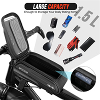 Sacoche de cadre rigide en EVA avec poche tactile et visière solaire, sacoche de vélo durable compatible avec les sacs de selle et les sacs de rangement pour vélo