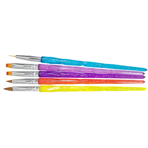 Lot de 5 pinceaux à ongles français à poils en nylon, manche en plastique, pour poudre acrylique, gel et manucure - Product Image 2
