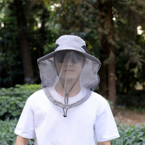 Outdoor Anti-Mosquito Bucket Hat 3D Embroidery UV Sun Protection Breathable Face Cover Cap for Men Fishing Beekeeping Camping - Product Image 1