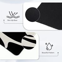 Tapis de souris XXL surdimensionné à motif floral personnalisé, imperméable, antidérapant, avec bordure renforcée