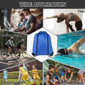Wholesale Promotional Polyester Nylon Drawstring 34cm Shop Sports <b>Backpack</b> Customized Draw String Bags - Product Image 5
