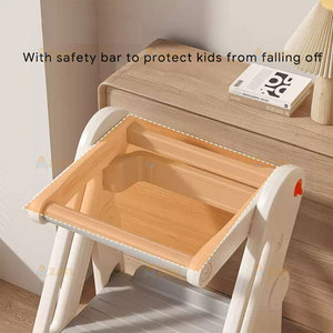 Taburete de Cocina Plegable de Plástico con Altura Ajustable para Niños Pequeños, Torre de Aprendizaje Montessori Plegable, Torre de Apoyo para Baño - Product Image 5