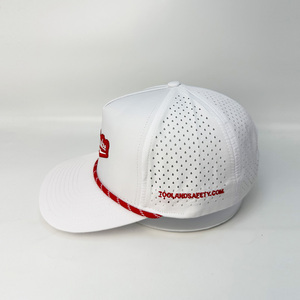 Waterproof Snapback Cap Custom Hats Embroidered logo 5 Panel Sports Breathable Rope Gorras for Business - Product Image 3
