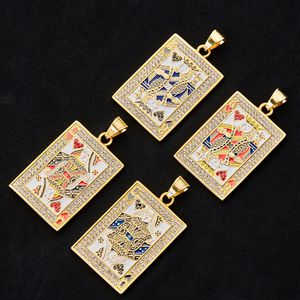 Collana con Carte da Poker Alla Moda e Unica Ciondoli in Acciaio Inossidabile Colorati Stile Hip-hop a Forma di Re/Regina per Poker - Product Image 1