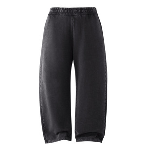 Vendita calda all'ingrosso personalizzato Unisex da uomo Vintage in bianco puro cotone oversize stampa diritta a gamba larga <span class=keywords><strong>pantaloni</strong></span> larghi per gli uomini - Product Image 3