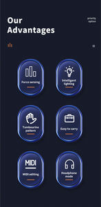 Konix Hot Sell Percusion Ro Land Bekkens Vierkante <span class=keywords><strong>Set</strong></span> Pad Elektronische Instrumenten Muzikale <span class=keywords><strong>Drum</strong></span> App Dynamische <span class=keywords><strong>Drum</strong></span> - Product Image 3