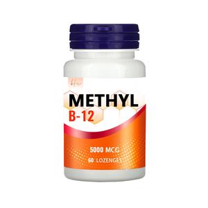 Grenzüberschreitendes <span class=keywords><strong>Vitamin</strong></span> B-12 (Methyl-B-12) 50.000 Mikrogramm & Folsäure 60 Tabletten/Flasche für Erwachsene - Product Image 1