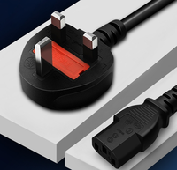 Kabel Daya tiga cabang UK massal 250V PVC Insulated IEC C13/C14 Plug untuk Komputer & peralatan kantor