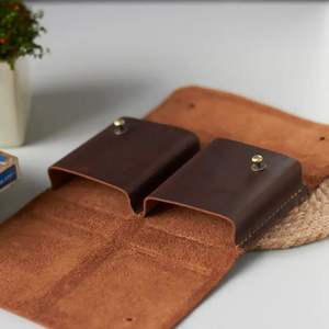 Кейс для игральных карт из натуральной кожи с индивидуальным логотипом, премиум-класса, <span class=keywords><strong>2</strong></span> кармана, сумка для карт Таро, для вечеринок, игр и покера - Product Image 5