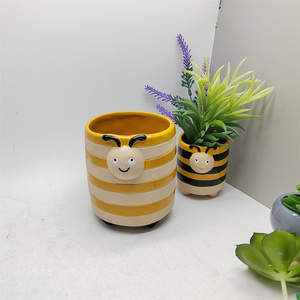 Maceta de cerámica para suculentas, decoración nórdica para el hogar, <span class=keywords><strong>abeja</strong></span>, orquídea, dorada, hecha a mano, barata, venta al por mayor - Product Image 6