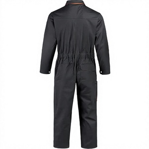 Combinaison de travail antistatique, coupe classique, noire avec bordure orange, vêtements de sécurité pour atelier d'usine - Product Image 2