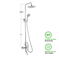 SOLVEX Mixer Shower Stainless Steel, semprotan pijat Jet braket irigasi lengan dapat disesuaikan pegangan ganda