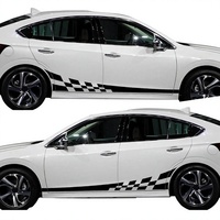 2 autocollants de course Changyuanrong en vinyle à rayures, design personnalisé, pour camion, carrosserie de voiture, porte latérale, épaisseur 7,5 mil