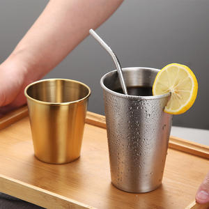 Atlas Stainless Steel Eco-Friendly Modern American Style <b>Beer</b> <b>Mug</b> Silver Gold Single Wall Camping Reusable Water Cup Custom Logo - Product Image 6
