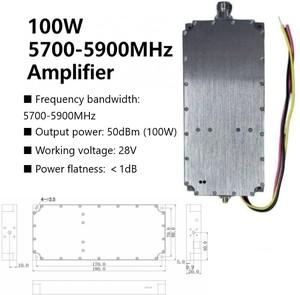 Amplificateur RF 100W 5700-5900MHz, amplificateurs de puissance RF, amplificateur GAN 50dBm 100W 5800MHz 5.8GHz 5.7-5.9GHz 100W PA, modules sans fil - Product Image 1