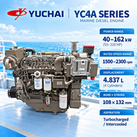 Moteur diesel marin turbocompressé SCDC YUCHAI série YC4A 40-162KW 55-220HP 4.837L 4 cylindres pour bateau de pêche avec certification CCS