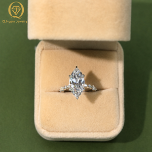 Unique Design Women <b>Ring</b> 18k Gold Lab Grown <b>Diamonds</b> Wedding <b>Ring</b> Best Anniversary Gift 4ct E VVS2 Marquise <b>Diamond</b> <b>Ring</b> - Product Image 4