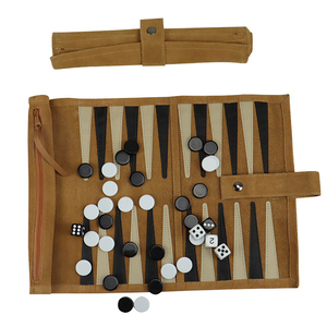 Customized 34x26mm Two-Layer Suede Leather Roll-Up Backgammon <strong>Set</strong> High-Grade for Leisure and Entertainment for <strong>Chess</strong> Games - Product Image 6