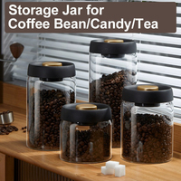 Bocal en verre hermétique pour café, avec valve de vide, pour le stockage des grains de café