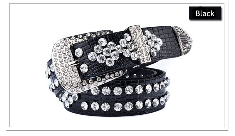 GG Belt Men - Designer Rhinestone Diamond Western Belt display picture 3