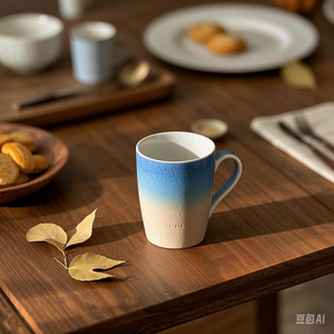 Taza <span class=keywords><strong>de</strong></span> café creativa <span class=keywords><strong>de</strong></span> color macarrón con gradiente <span class=keywords><strong>de</strong></span> cerámica moderna superpuesta rosa azul crema verde brillante estilo Ins con color personalizado - Product Image 5