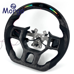 Volant sport personnalisé pour l'amélioration de l'intérieur de voiture, pour Dodge Ram 2008-2018, volant personnalisé en fibre de carbone forgée mate avec LED - Product Image 3