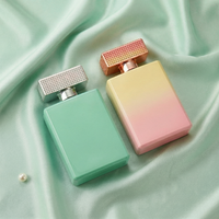 Flacons de parfum vides en verre rectangulaires de luxe élégants verts de 100 ml, vente en gros Anding