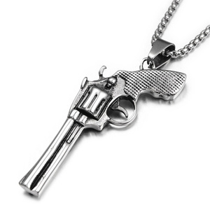 Nhà Máy Bán Buôn Hip Hops Men Jewelry Thép Không Gỉ Gun Charm Pendant - Product Image 1