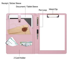 Hot bán fille thư mục cá nhân da danh mục đầu tư màu hồng <span class=keywords><strong>padfolio</strong></span> với chất lượng cao cho người phụ nữ - Product Image 4