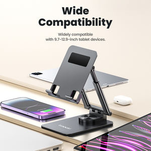 <span class=keywords><strong>Support</strong></span> de <span class=keywords><strong>tablette</strong></span> pliable en métal Toocki, double rotation à 360°, avec base antidérapante pour iPad Pro/Tab, bureau/maison - Product Image 5