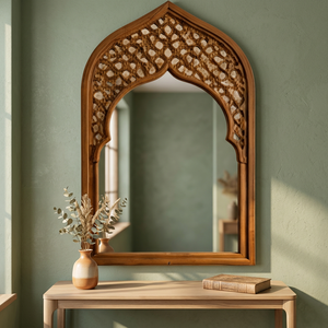 Islamic Arched Wooden Wall <b>Mirror</b> Modern Design Washable Hanging Decor for Living Room Bedroom - Product Image 2