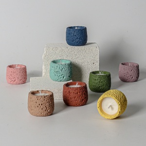Luxury Concrete Candle Jar Wholesale Customized Bulk Cement Candle Vessel Home Wedding Decor Nordic <b>Large</b> Empty Candle Container - Product Image 1