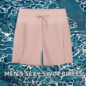Shorts de Baño Triangulares Personalizados para Hombre, Cintura Elástica, Color Sólido, Deportes al Aire Libre, Abertura Lateral, Secado Rápido, 100% Poliéster - Product Image 2