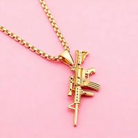 Collier Pendentif en Acier Inoxydable, Chaîne Vintage, Bijoux Punk, Collier Doré pour Femmes et Hommes