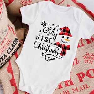 Envío rápido personalizado <span class=keywords><strong>mi</strong></span> primera Navidad ropa <span class=keywords><strong>de</strong></span> bebé mameluco 100% algodón manga corta bebé recién nacido mono al por mayor - Product Image 3