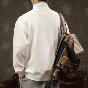 Sudadera Deportiva Moderna Estilo Americano, Primavera-Otoño 2024, Nueva Camiseta Holgada con Cuello Polo y Media Cremallera para Hombre - Product Image 3