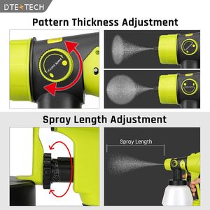 <strong>Cordless</strong> Spraying <strong>Tools</strong> for <strong>Ryobi</strong> ONE 18V Li-ion Battery HVLP Brushless Motor Copper Nozzle 200W <strong>Cordless</strong> Paint Sprayer - Product Image 4