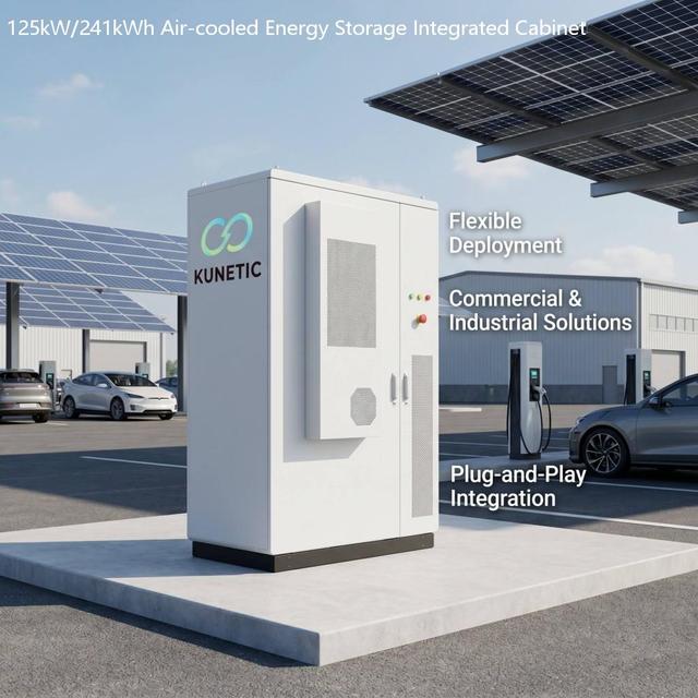 KUNETIC 125kW 241kWh on Grid Hybrid Solar LFP ESS Cabinet Air-cooled Integrated Energy Storage System for Microgrid Peak Shaving