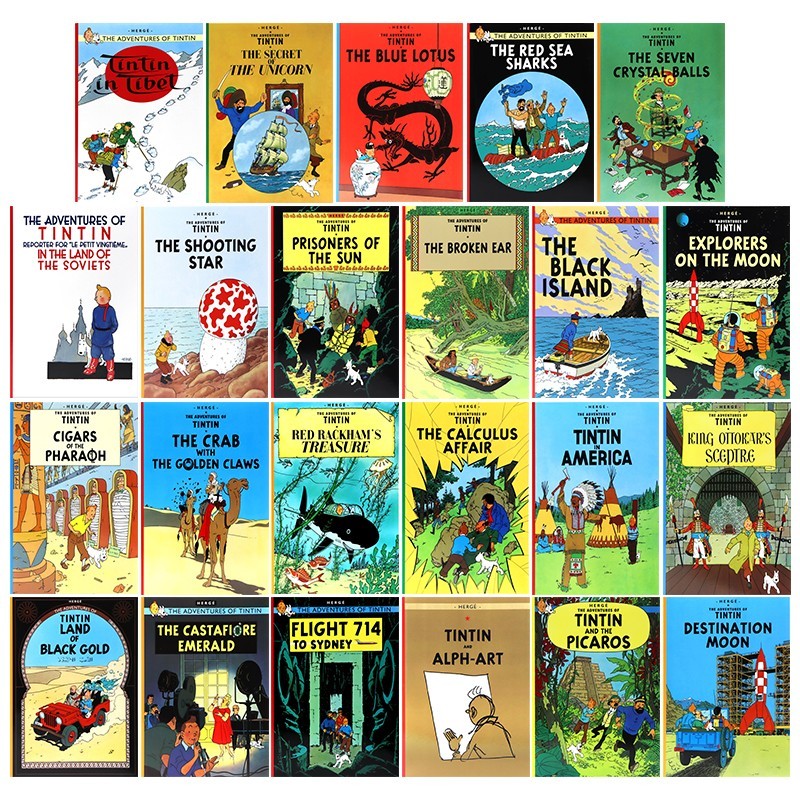 Tintin Adventures 23 Comic Book Gift Box Set - Hard Cover