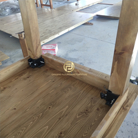 Table et chaises en pin de style rustique pour mariage, vente en gros d'usine, bois massif, style rustique