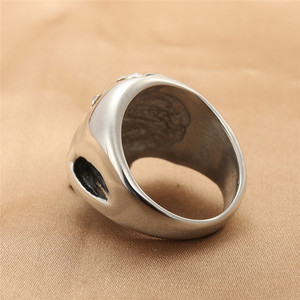 Skull <b>Ring</b> Silver Men's Punk Retro <b>Titanium</b> Steel Jewelry Gift 290109 - Product Image 3