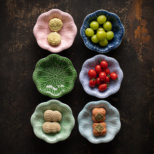 Assiette à fruits en céramique en forme de fleur, style chinois moderne, plat à thé et à collations, plateau de mariage - Product Image 3