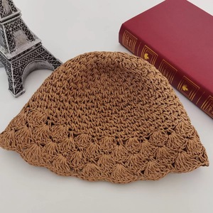 Wholesale Paper <strong>Straw</strong> Crochet Cloche <strong>Hat</strong> <strong>Straw</strong> Bucket <strong>Hat</strong> for Women Lady Summer Beach Sun UV Protection Travels Casual Dress - Product Image 1