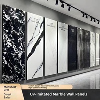 Panneau mural en PVC marbré ignifuge et imperméable de style moderne, insonorisant, à motifs floraux, pour la maison, le commerce, le salon, l'hôtel, la salle de bain