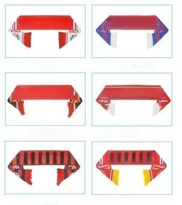 ผ้าพันคอแฟนคลับฟุตบอลผ้าซาตินสไตล์ยาวสำหรับเล่นกีฬา100% ออกแบบโลโก้ได้ตามต้องการ - Product Image 3