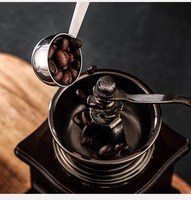 Cuillère à espresso 2 en 1 à double usage, cuillère à café en acier inoxydable avec tamper, mesure et tamponnage de 15 ml pour grains de café