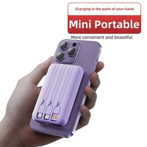 Banque d'alimentation très vendue : petite conception magnétique, portable, personnalisation du logo disponible, tendance 2025 avec câbles - Product Image 4