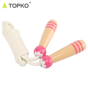 TOPKO Outdoor Fun Atividade Ajustável Meninas Meninos Saltar Corda De Madeira Handle Algodão Trançado <span class=keywords><strong>Skipping</strong></span> <span class=keywords><strong>Rope</strong></span> - Product Image 1
