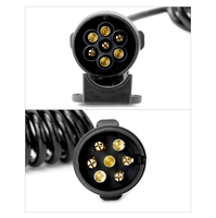 Câble de rallonge de carte lumineuse de remorque OEM à 7 broches câble spiralé avec adaptateur de remorquage mâle à femelle prise/prise pour voiture caravane camion