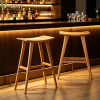 Tabouret de bar confortable en bois massif U-best, mobilier d'hôtel moderne, tabourets de bar commerciaux, chaises à structure métallique